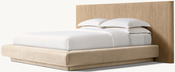 Mulholland Extended Panel Bed With Leather Base