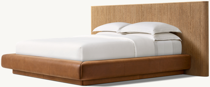 Mulholland Extended Panel Bed With Leather Base