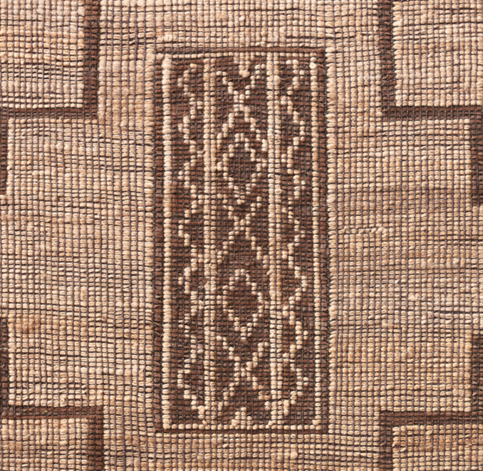 Detail view of Javan Jute & Leather Rug - Made-To-Order 