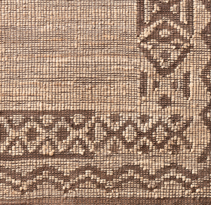 Detail view of Sohela Jute & Leather Rug - Made-To-Order