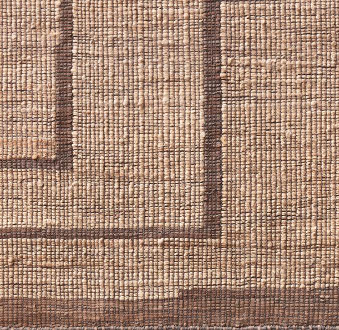 Detail view of Aroha Jute & Leather Rug - Made-To-Order 