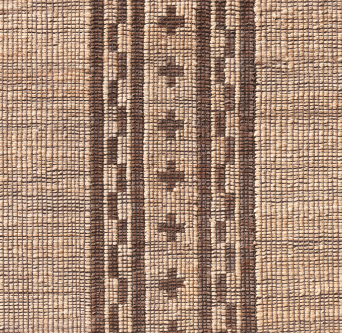 Detail view of Rua Jute & Leather Rug - Made-To-Order 