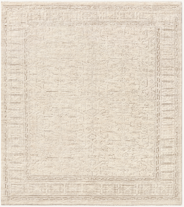 Vue en Hauteur - Lunha - Tapis en Laine - Sur Commande - Rond - Blanc Cassé