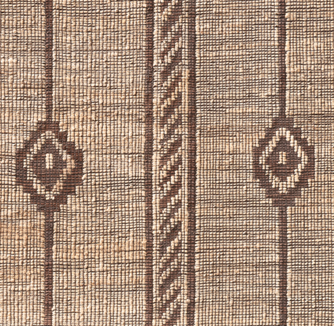 Overhead view of Zalika Jute & Leather Rug Swatch