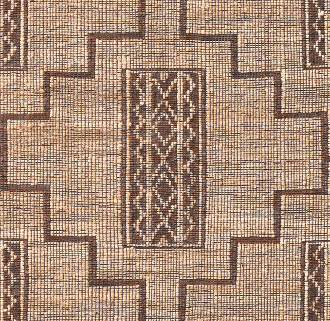 Overhead view of Javan Jute & Leather Rug Swatch 