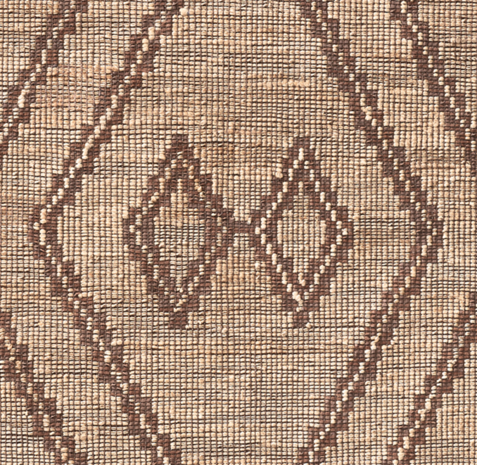 Overhead view of Tau Jute & Leather Rug Swatch 