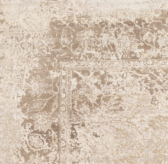 Overhead view of Palais Wool & Silk Rug Swatch 