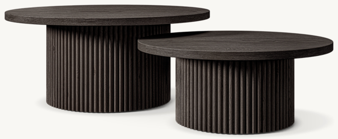 Large set (includes 1 medium and 1 large table) shown in Black Oak.