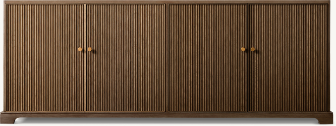 Front view of Genevieve Reeded 4-Door Sideboard 