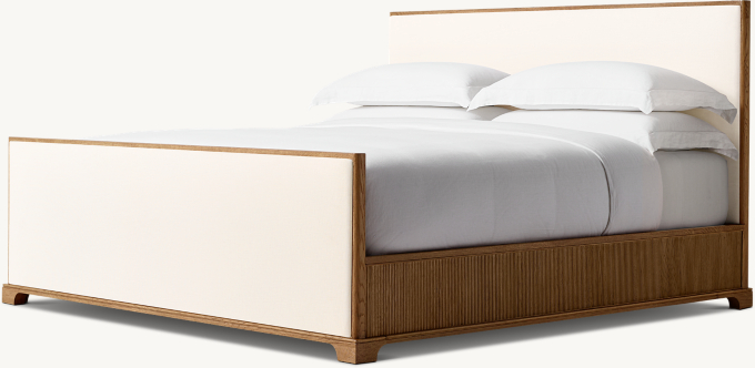 Genevieve Reeded Fabric Panel Bed with Footboard