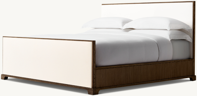 Genevieve Reeded Fabric Panel Bed with Footboard