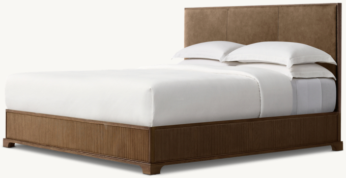 Genevieve Reeded Leather Panel Bed