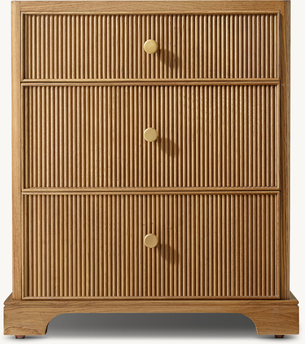 Front view of Genevieve Reeded Closed Nightstand 