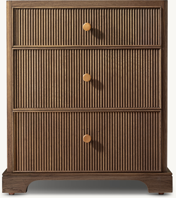 Front view of Genevieve Reeded Closed Nightstand 