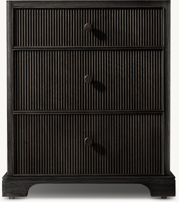 Front view of Genevieve Reeded Closed Nightstand 