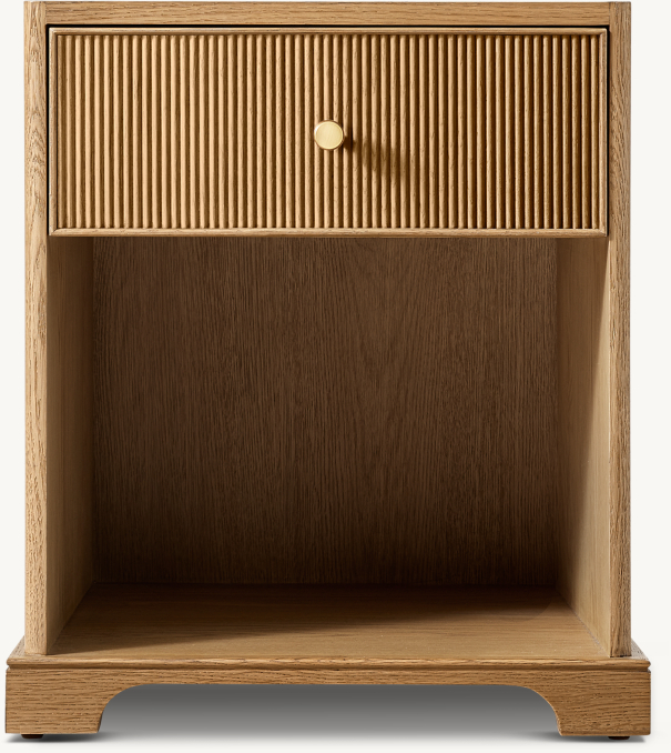 Front view of Genevieve Reeded Open Nightstand 