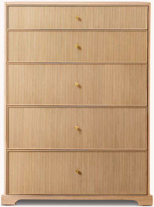 Genevieve Reeded 5-Drawer Narrow Dresser