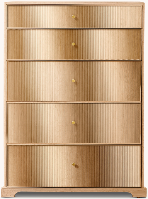 Genevieve Reeded 5-Drawer Narrow Dresser | RH