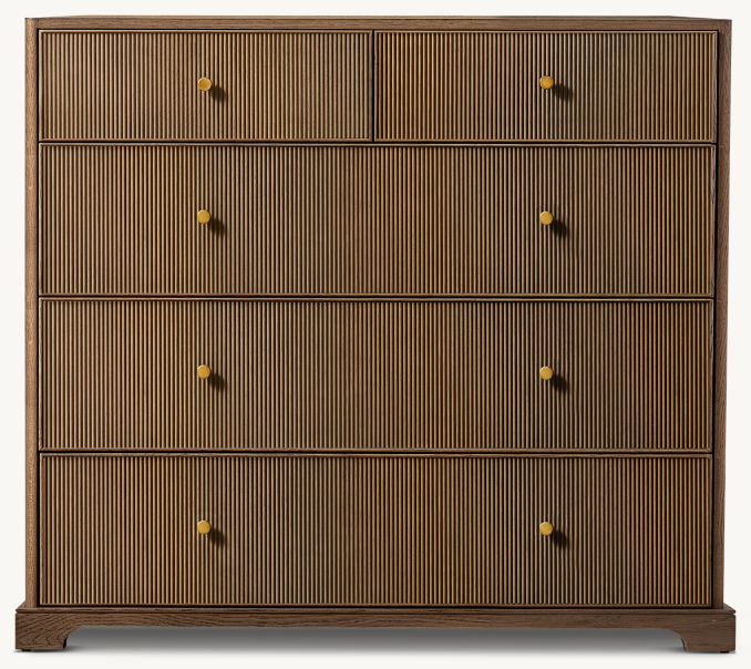 Front view of Genevieve Reeded 5-Drawer Dresser 