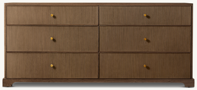 Genevieve Reeded 6-Drawer Dresser