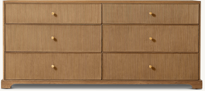 Genevieve Reeded 6-Drawer Dresser - Thumbnail 2