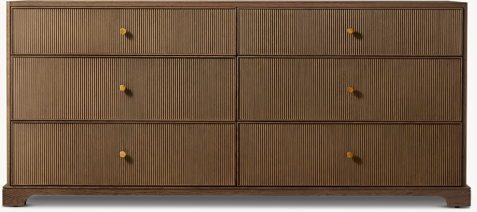 Genevieve Reeded 6-Drawer Dresser - Thumbnail 2