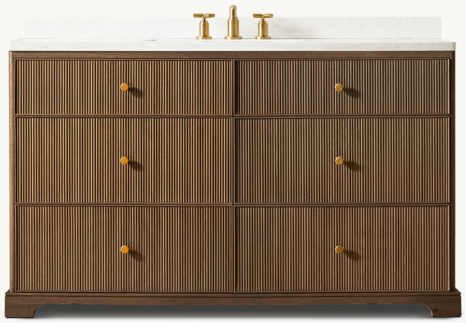 Genevieve Reeded Single Extra-Wide Vanity