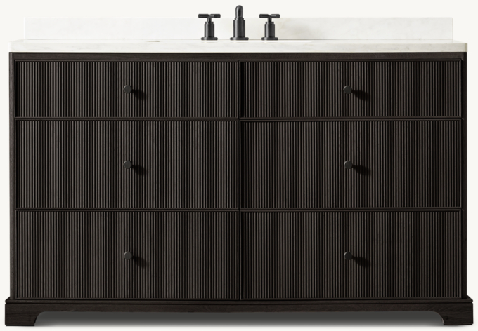 Genevieve Reeded Single Extra-Wide Vanity