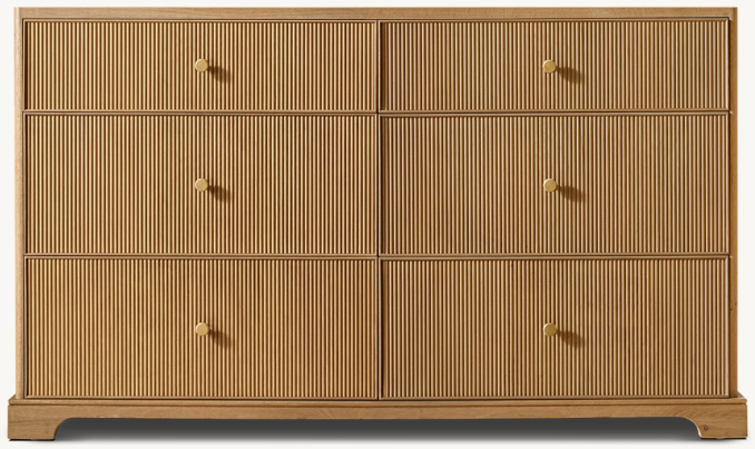 Front view of Genevieve Reeded Single Extra-Wide Vanity Base 