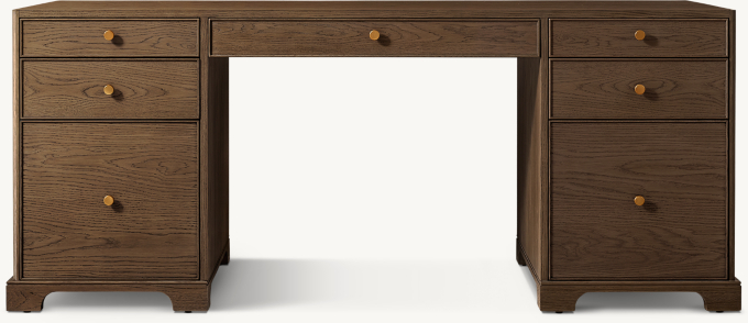 Genevieve Reeded Storage Desk - Thumbnail 2