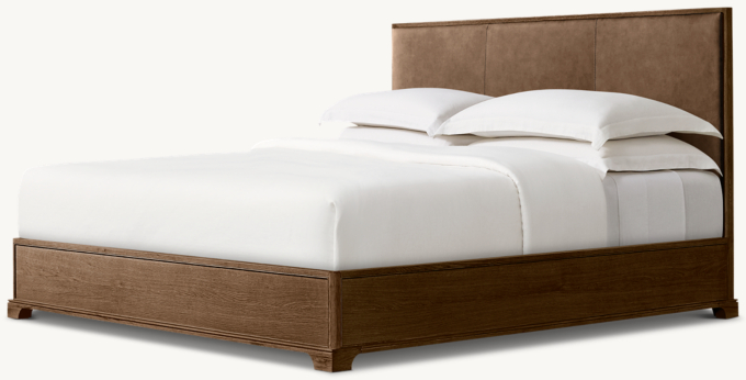 Genevieve Leather Panel Bed
