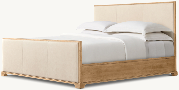 Genevieve Leather Panel Bed with Footboard