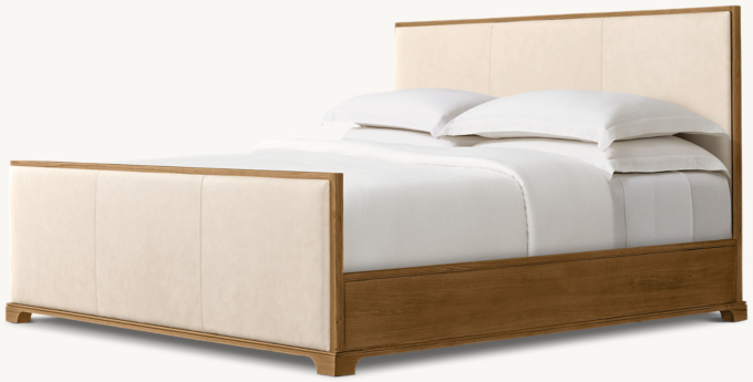 Genevieve Leather Panel Bed with Footboard