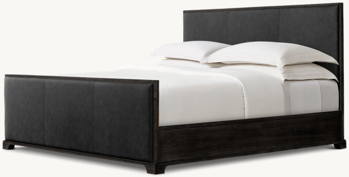 Genevieve Leather Panel Bed with Footboard