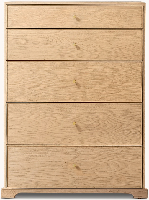 Front view of Genevieve 5-Drawer Narrow Dresser 