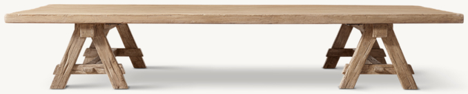 Reclaimed Elm Sawhorse Rectangular Coffee Table