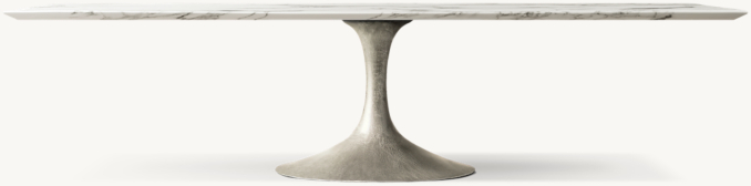 Front view of Aero Stone Rectanglar Dining Table 