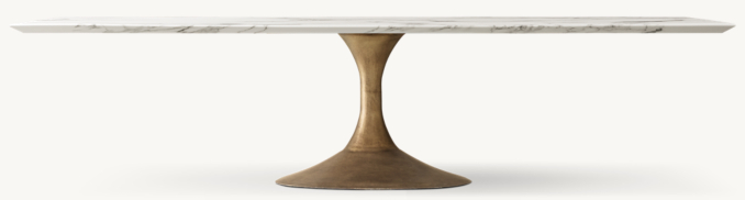 Front view of Aero Stone Rectanglar Dining Table 