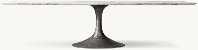 Front view of Aero Stone Rectanglar Dining Table 