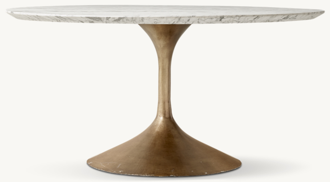 Front view of Aero Stone Round Dining Table 
