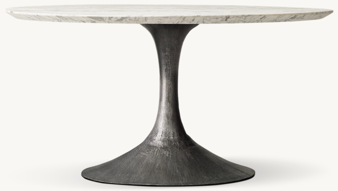 Front view of Aero Stone Round Dining Table 
