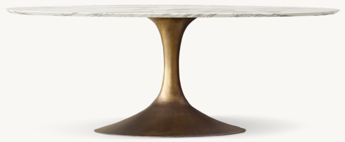 Shown in Italian Arabescato Marble/Antiqued Brass.