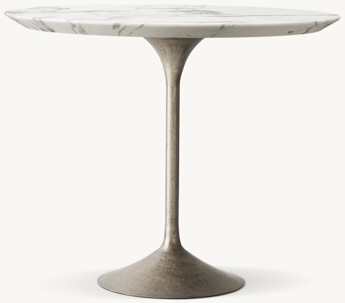 Shown in Italian Arabescato Marble/Antiqued Pewter.