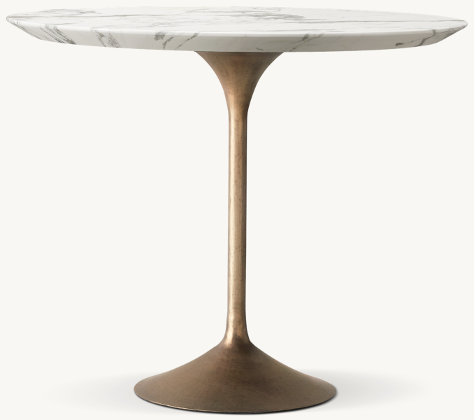 Shown in Italian Arabescato Marble/Antiqued Brass.