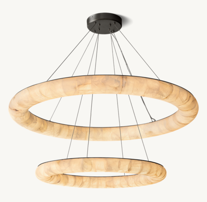 Rivage Lisse Two-Tiered Round Chandelier 61\"