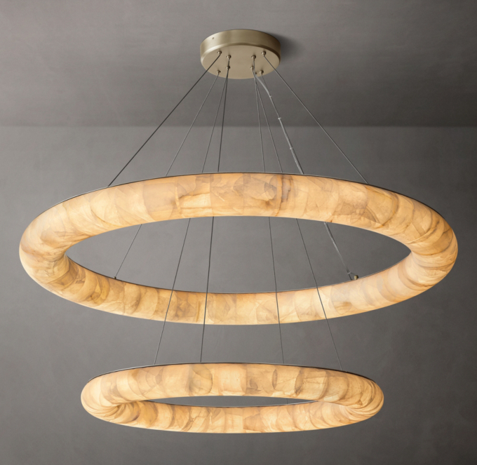 Rivage Lisse Two-Tiered Round Chandelier 61\"