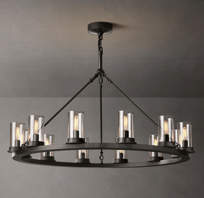 Ondra Round Clear Glass Chandelier 36\"