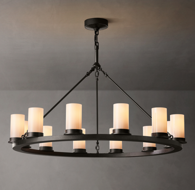 Ondra Round Milk Glass Chandelier 36\"
