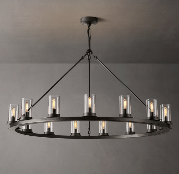 Ondra Round Clear Glass Chandelier 48\"