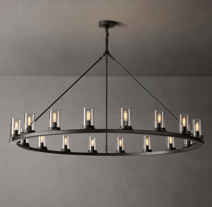 Ondra Round Clear Glass Chandelier 60\"